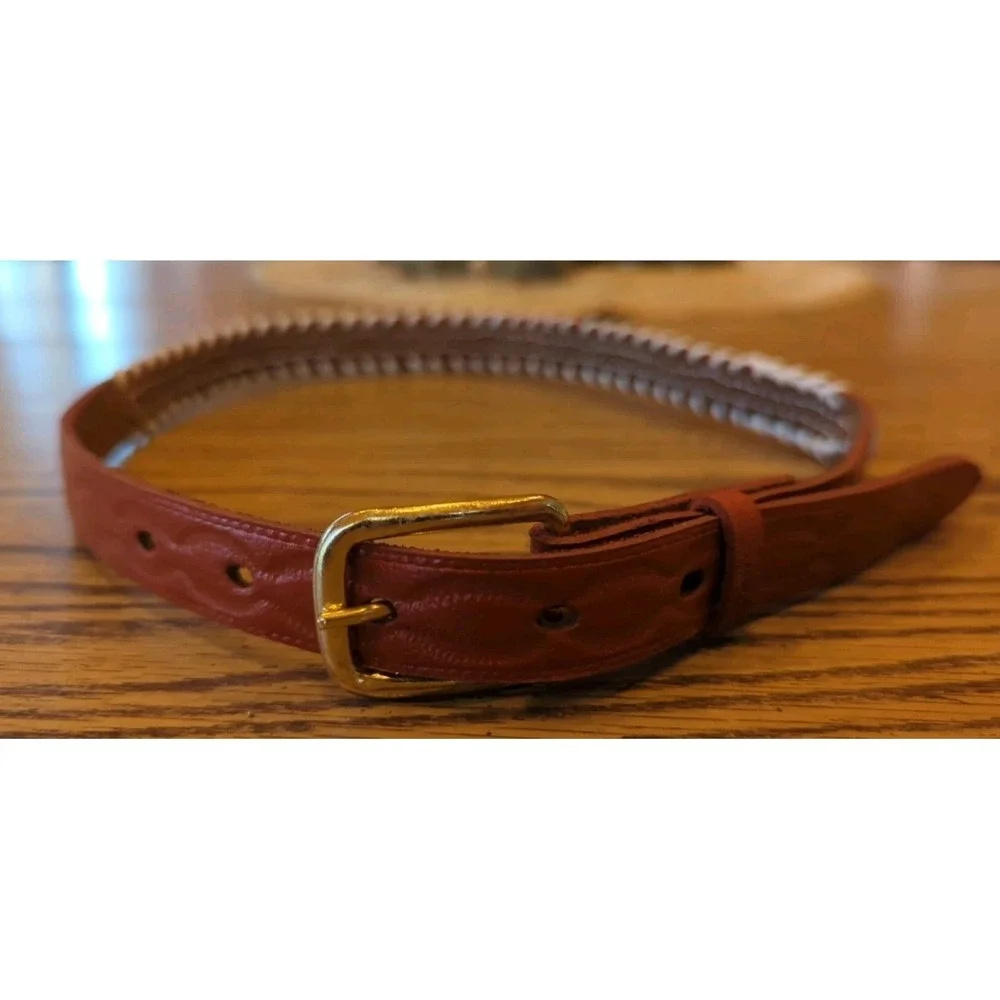 NOS Magic Forest Lake George NY Novelty Beaded Leather Belt Kids Youth Adult 24
